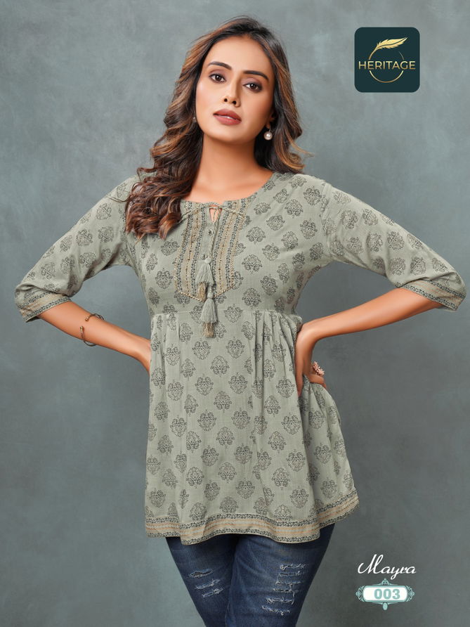 Heritage Mayra Western Wear Short Ladies Top Catalog
